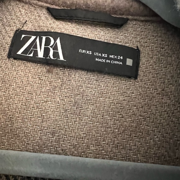 Zara wool blend shacket coat with fringe XS - Picture 3 of 5